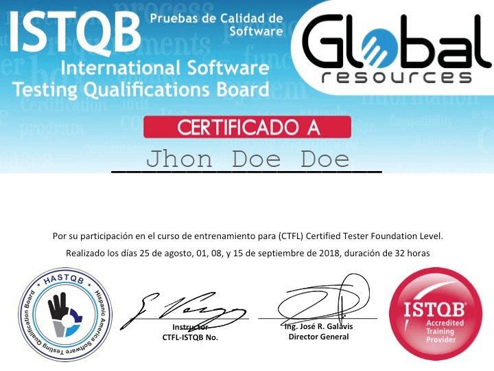certificado istqb modelo
